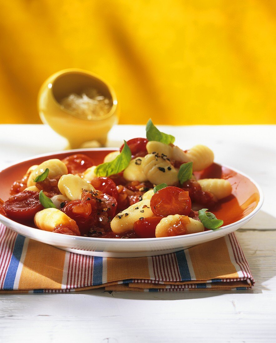 Gnocchi with cherry tomatoes and basil