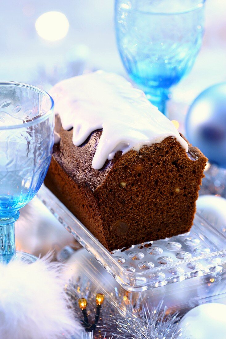 Piernik (Christmas honey cake from Poland) with glace icing