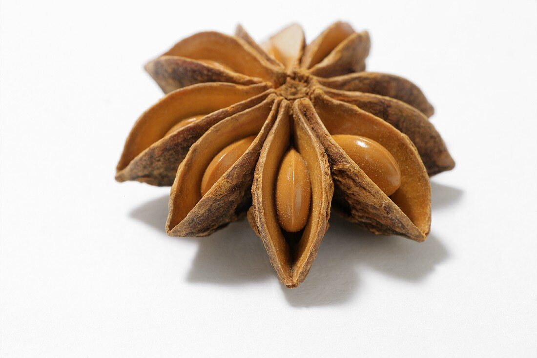 A star anise on white background