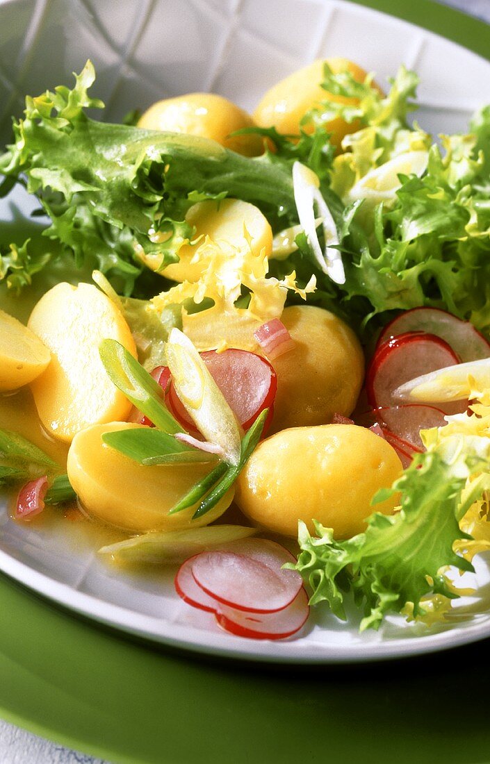 Mixed salad with new potatoes