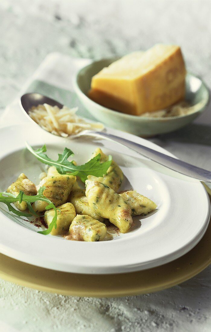 Rocket gnocchi with pecorino