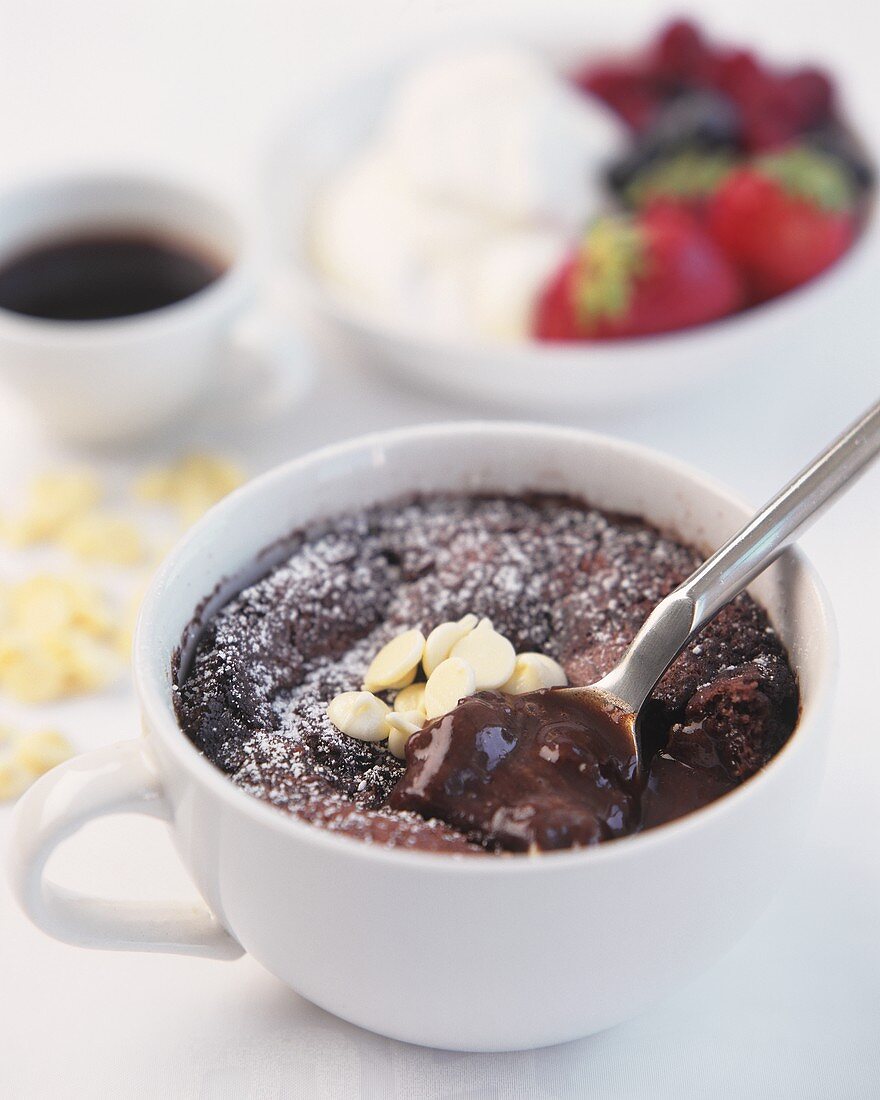 Chocolate souffle in a cup
