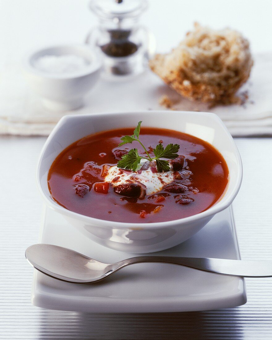 Bohnengulasch im Suppenschälchen