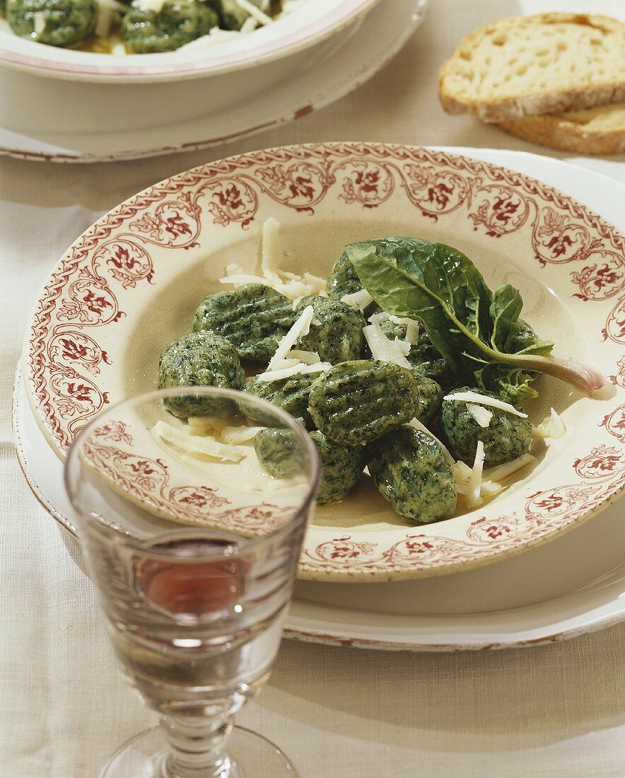 Gnocchi verdi (spinach gnocchi with ricotta and Parmesan)