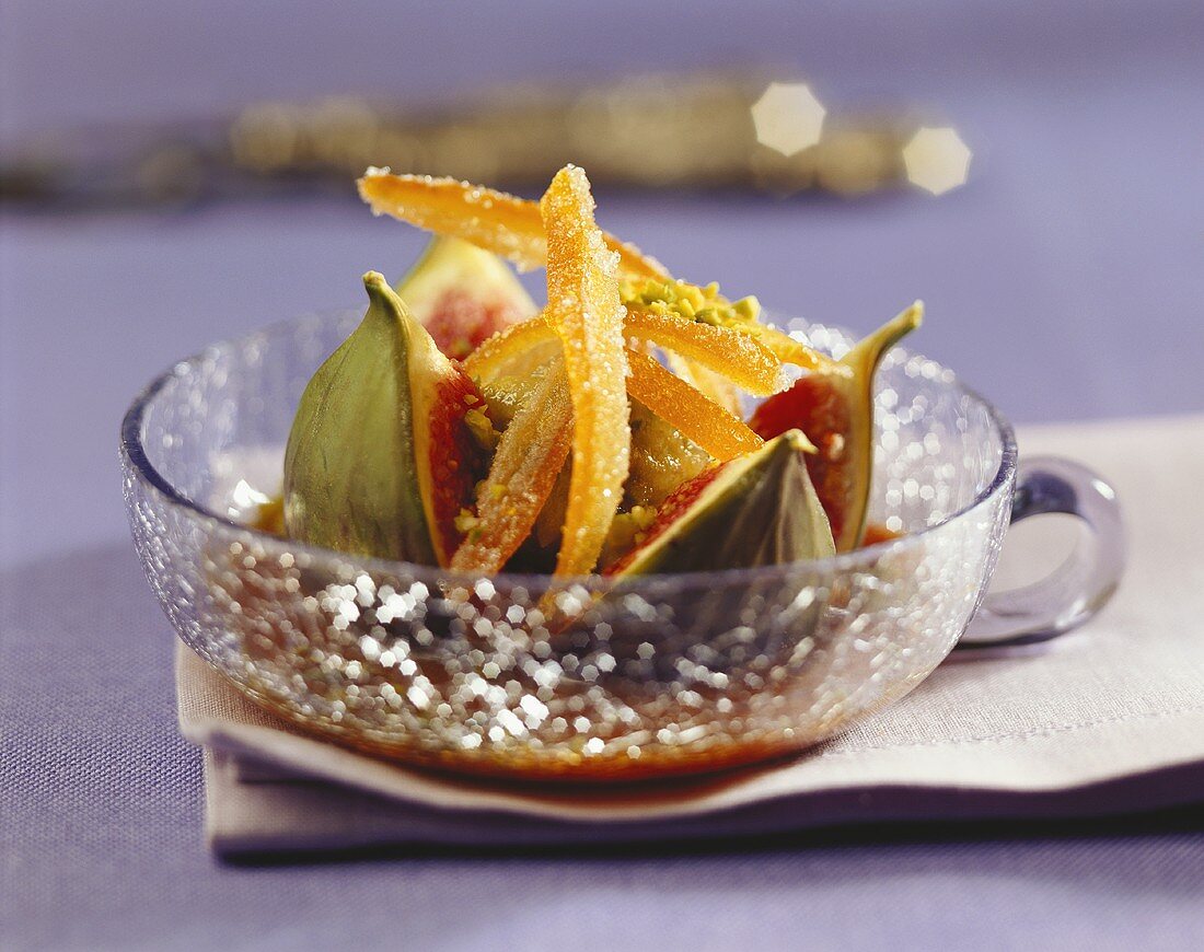Stuffed figs with candied orange peel