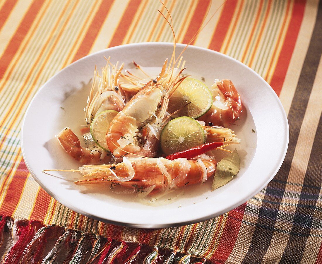 Giant river prawns in lime broth (Antilles)