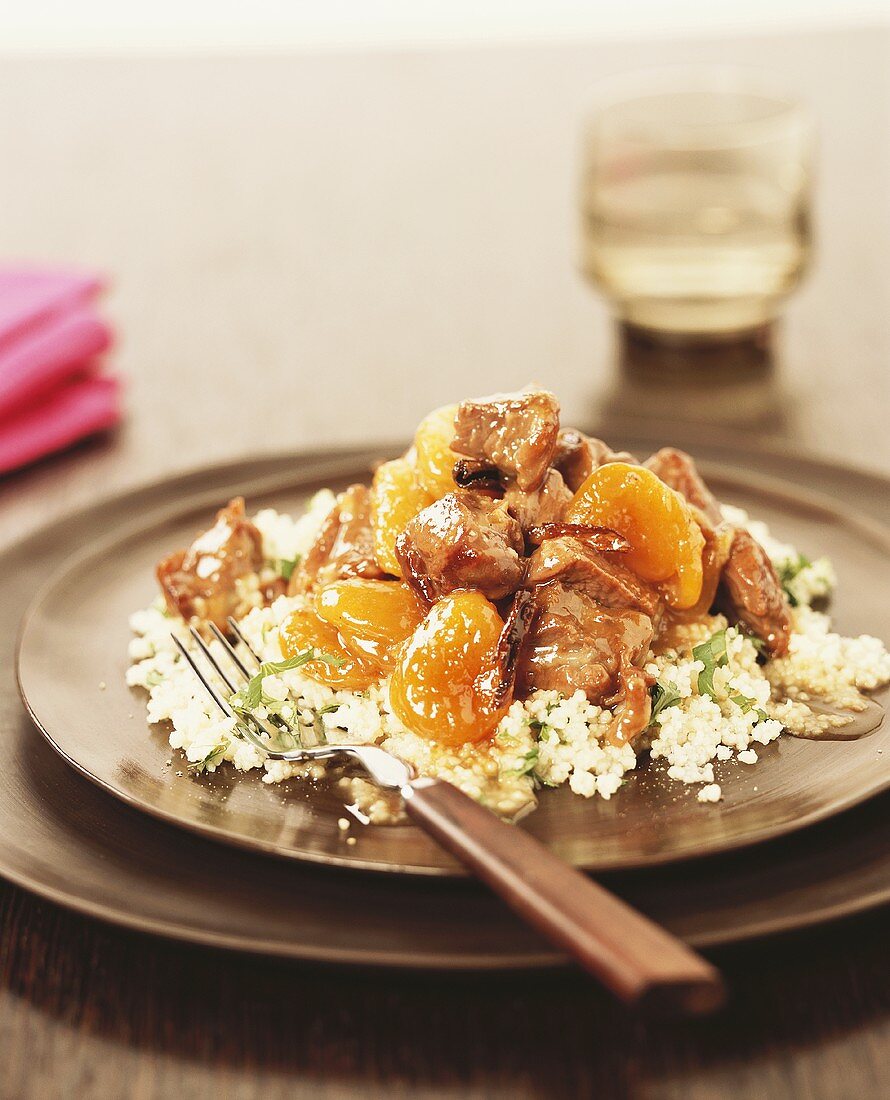 Lamb and apricot tajine with couscous