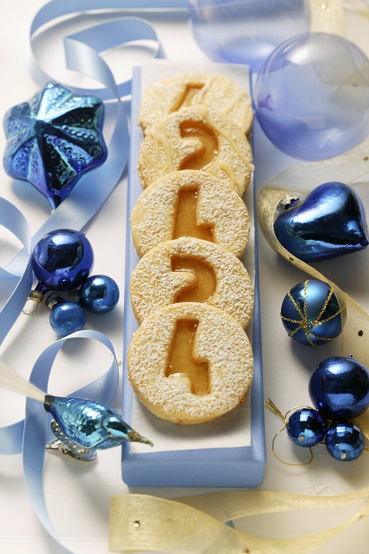 Jam biscuits with numbers