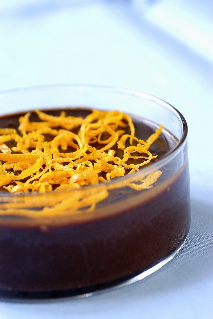 Chocolate cream with orange zest