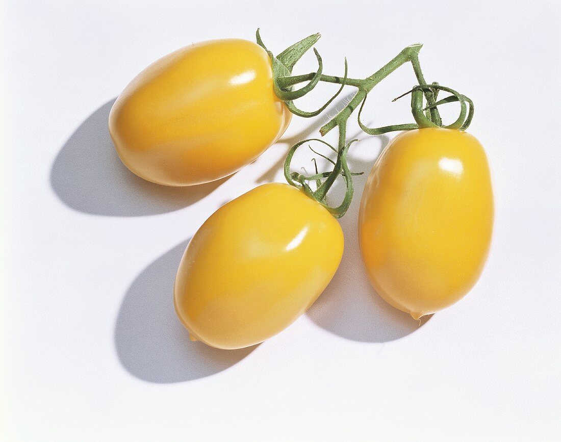 Three yellow plum tomatoes