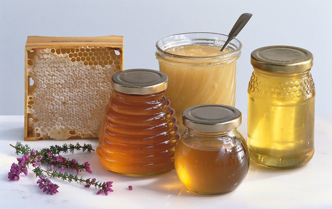Chestnut honey, rosemary honey, wild honey and Acacia honey