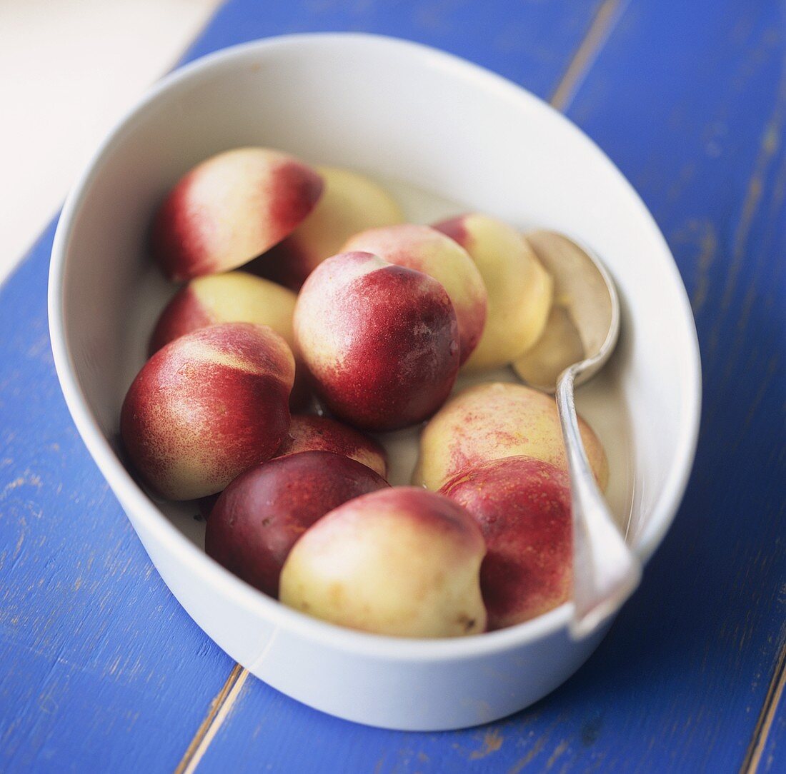 Poached nectarines