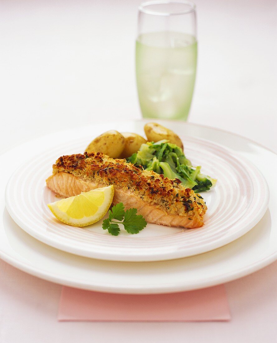 Salmon fillet with herb crust