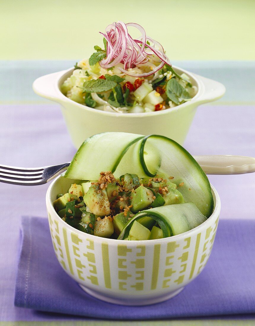 Spicy cucumber salad with sesame