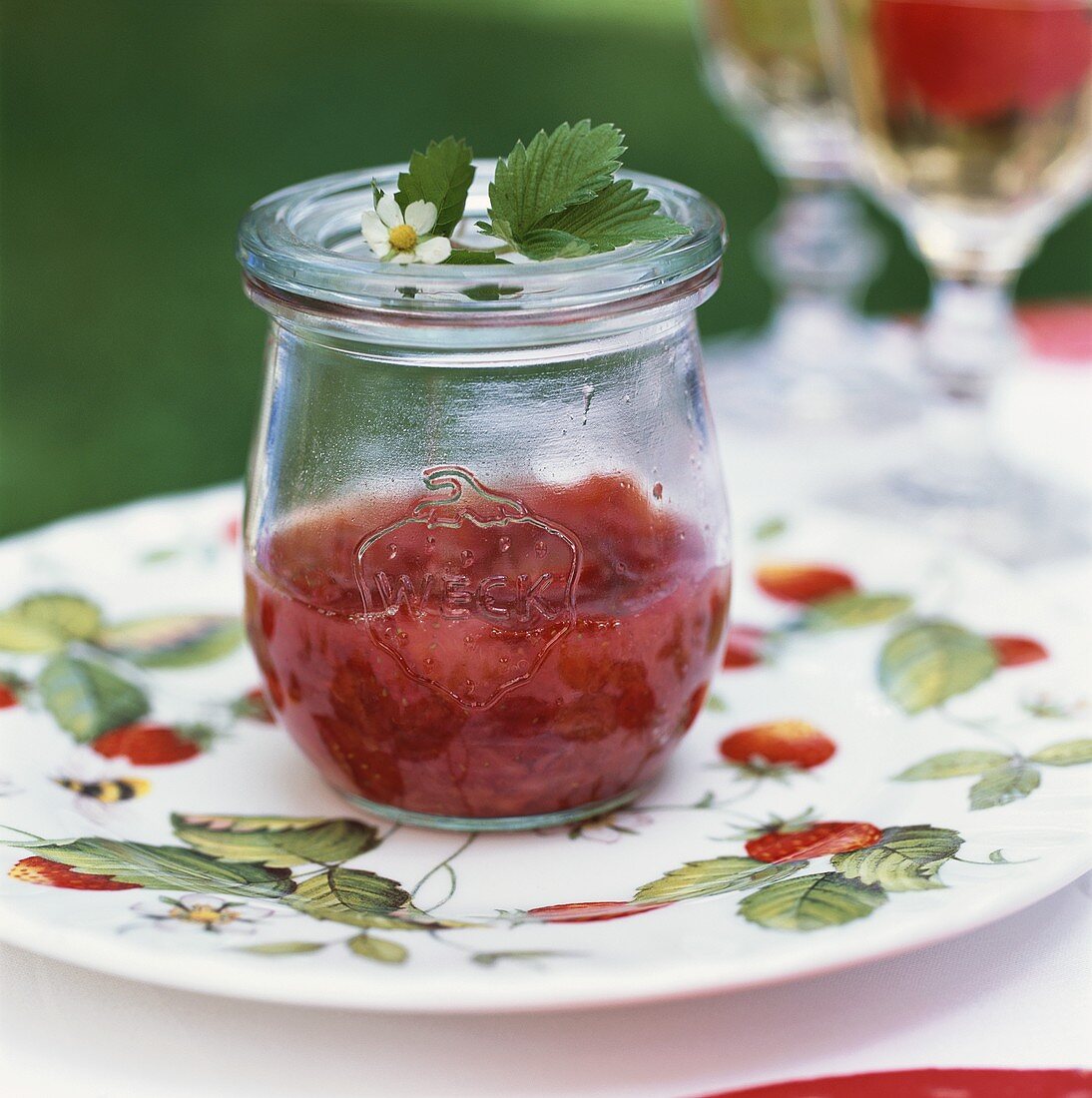 Strawberry jam in jar