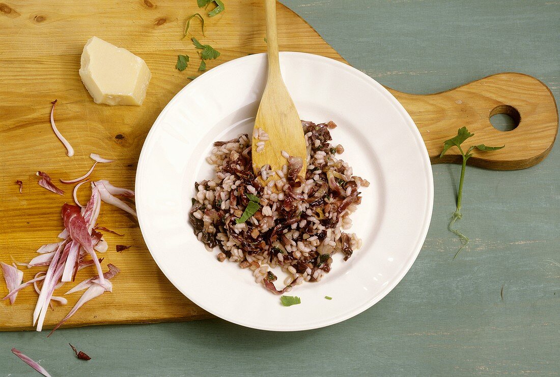 Risotto al radicchio (Reis mit Radicchio, Italien)