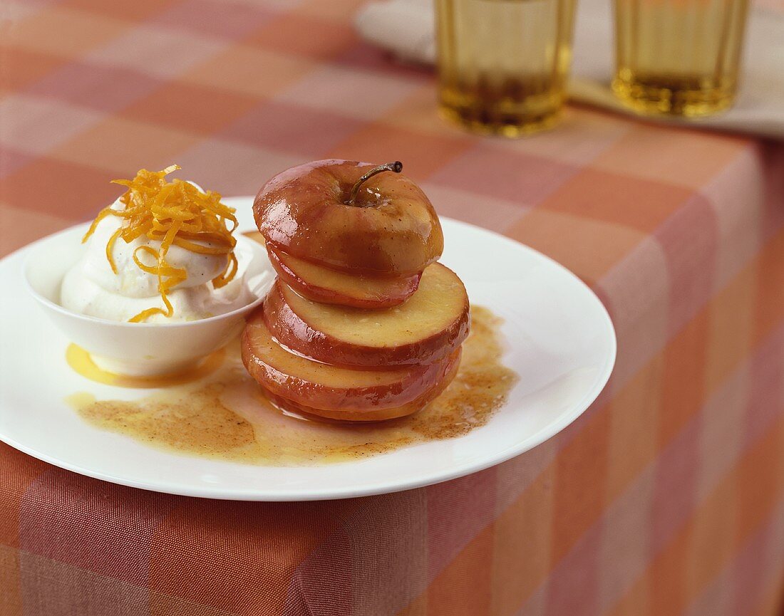 Glazed apple rings