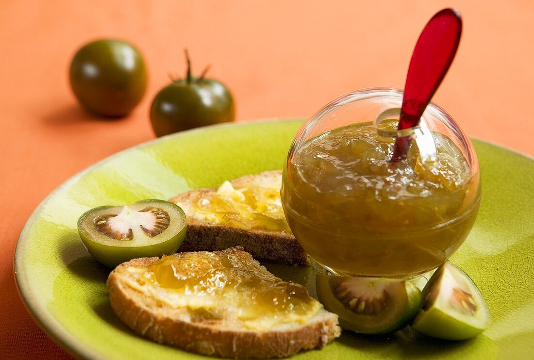 Bread and green tomato jam