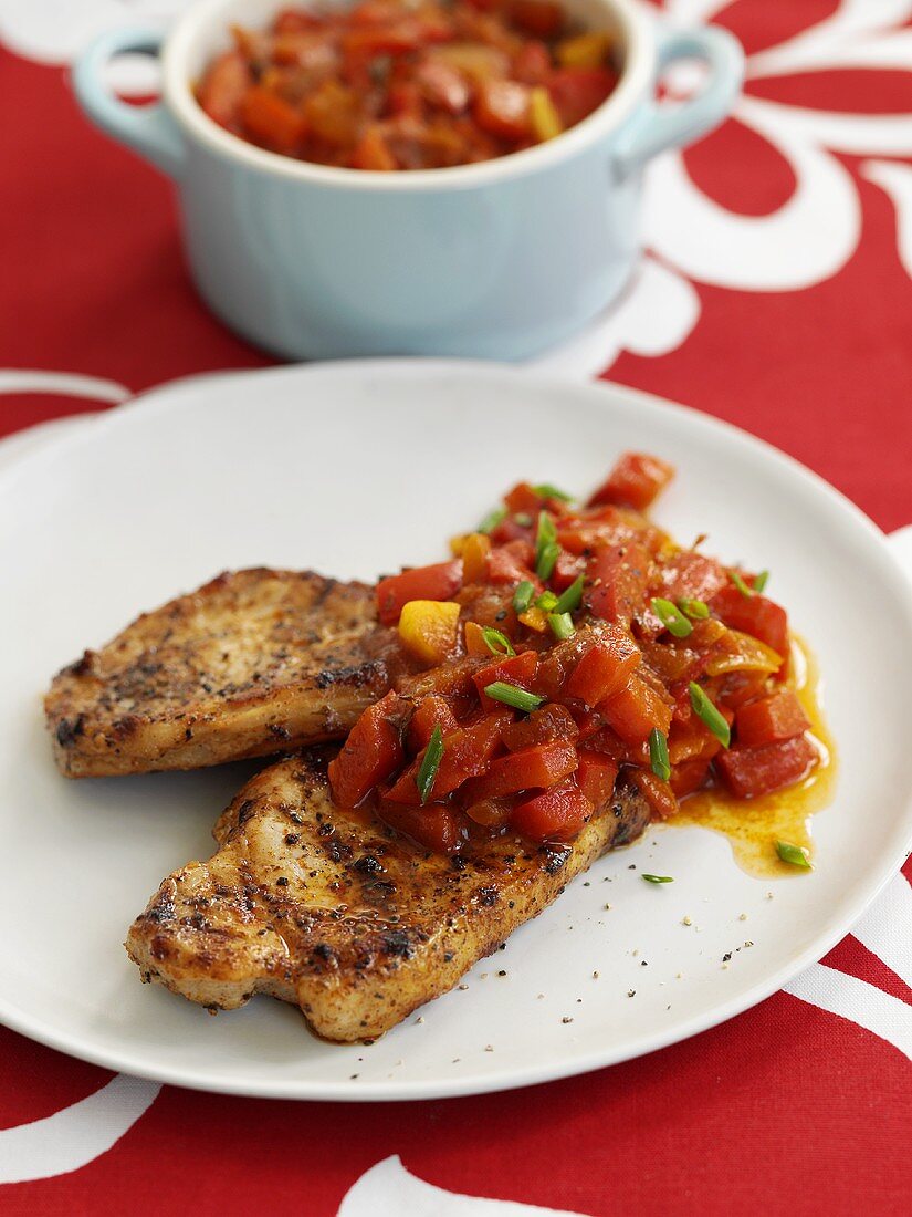 Grilled pork chops, Caribbean style