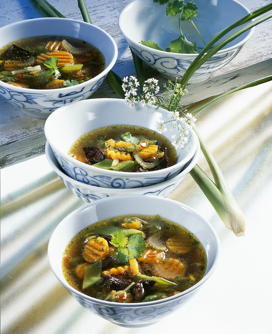 Carrot soup with ginger and lemon grass (Asia)