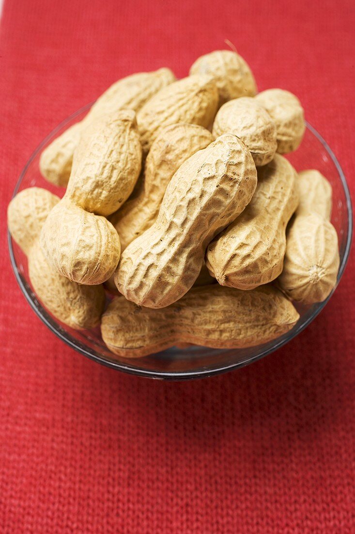 Peanuts in glass bowl