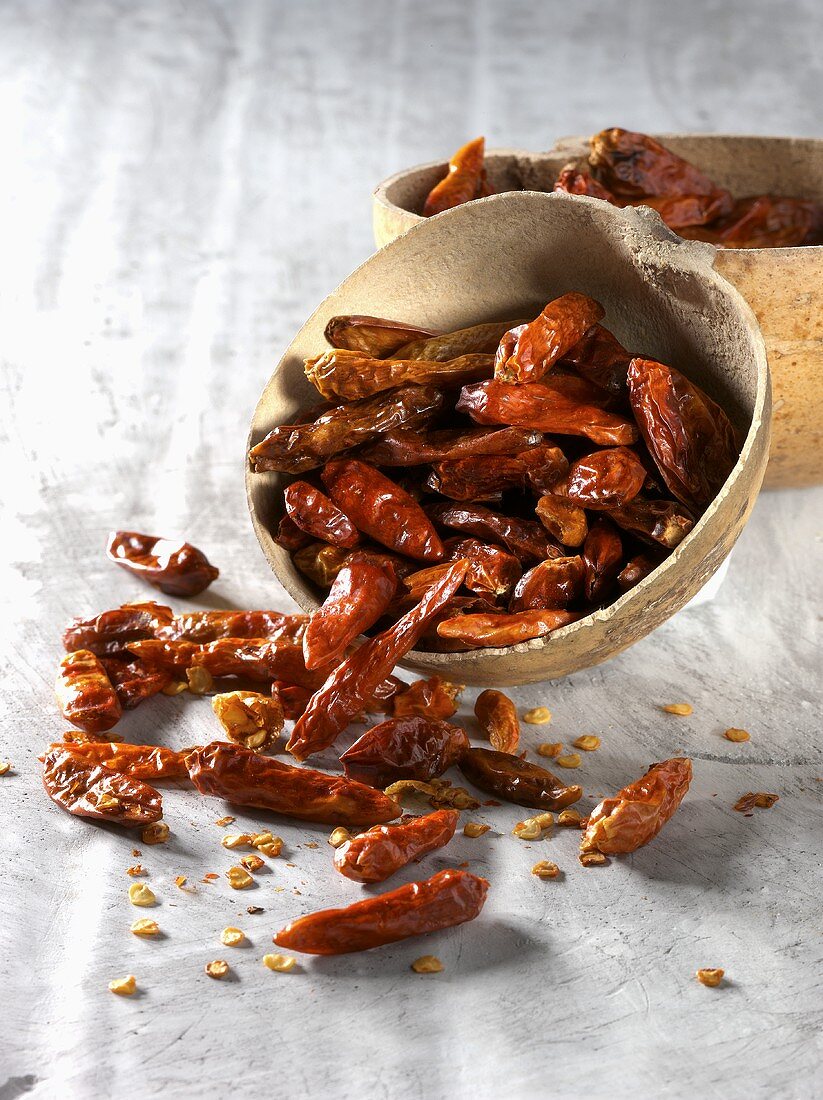 Dried chillies in bowl