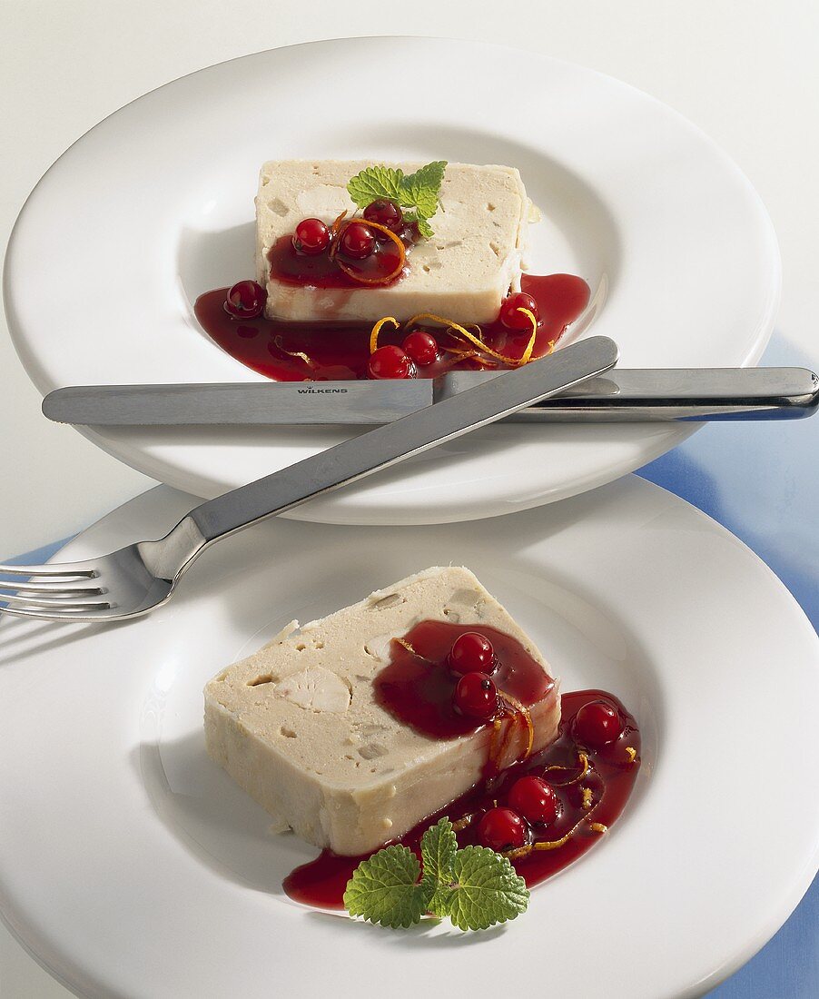 Poultry terrine with Cumberland sauce