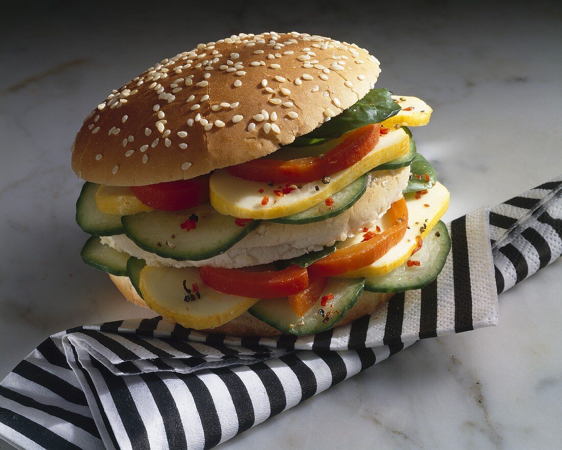 Vegetable burger with cheese
