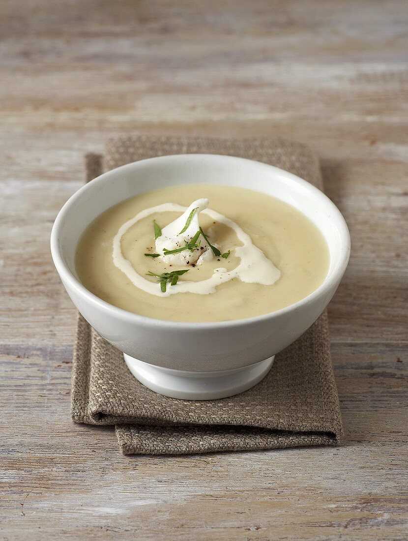 Haddock and parsnip soup with cream