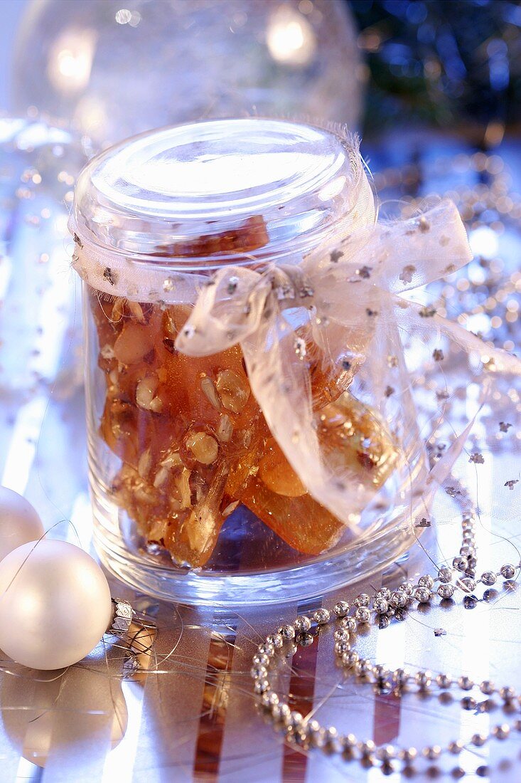 Caramelised nuts to give as a Christmas gift