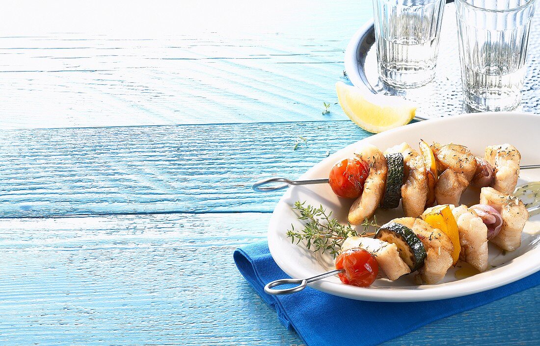 Grilled fish kebabs (Greece)