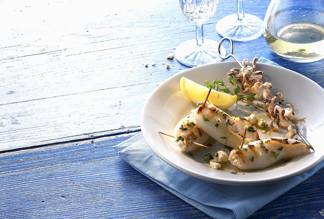 Grilled squid (Greece)