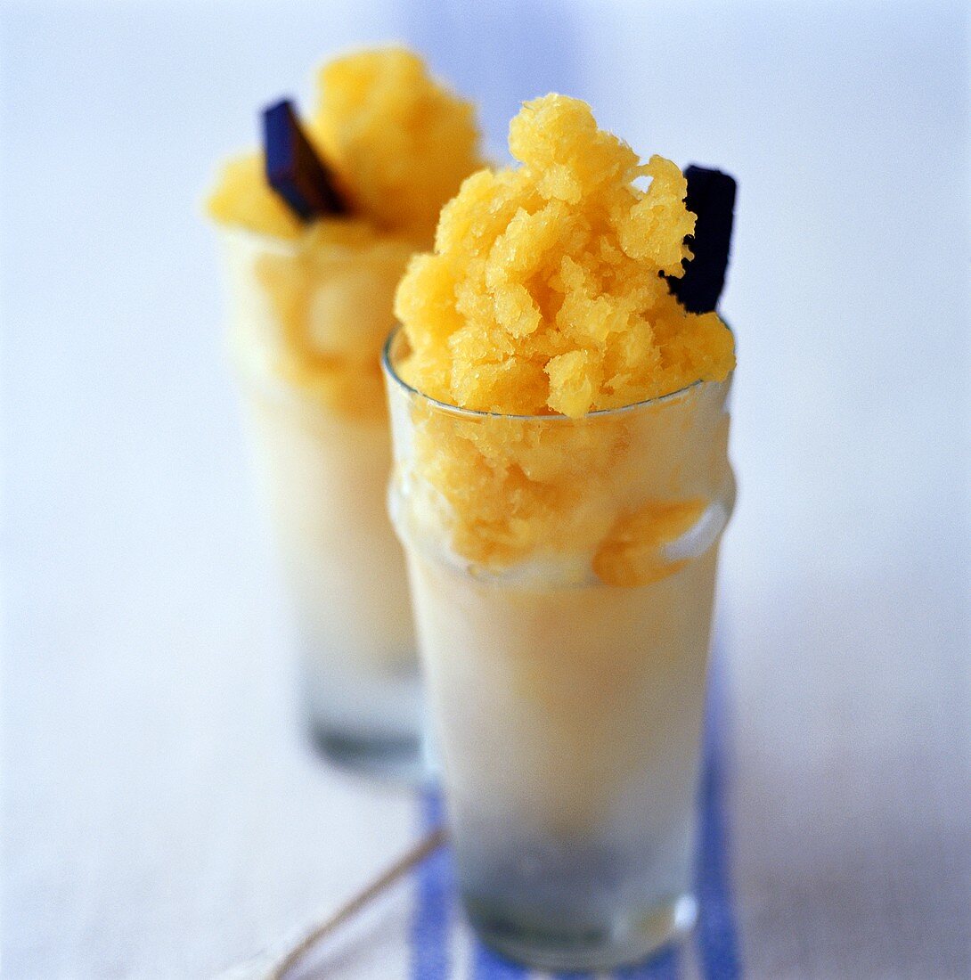 Mango sorbet with gin