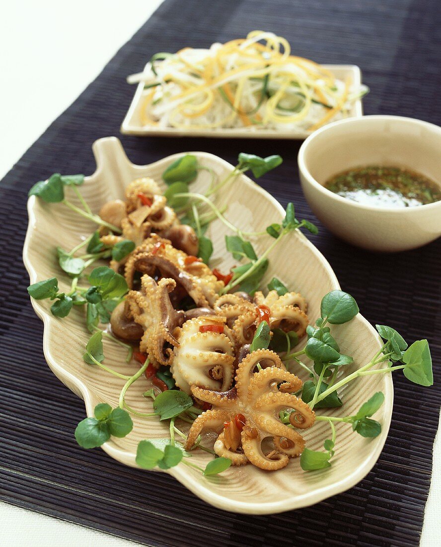 Squid with chili and watercress (Asia)