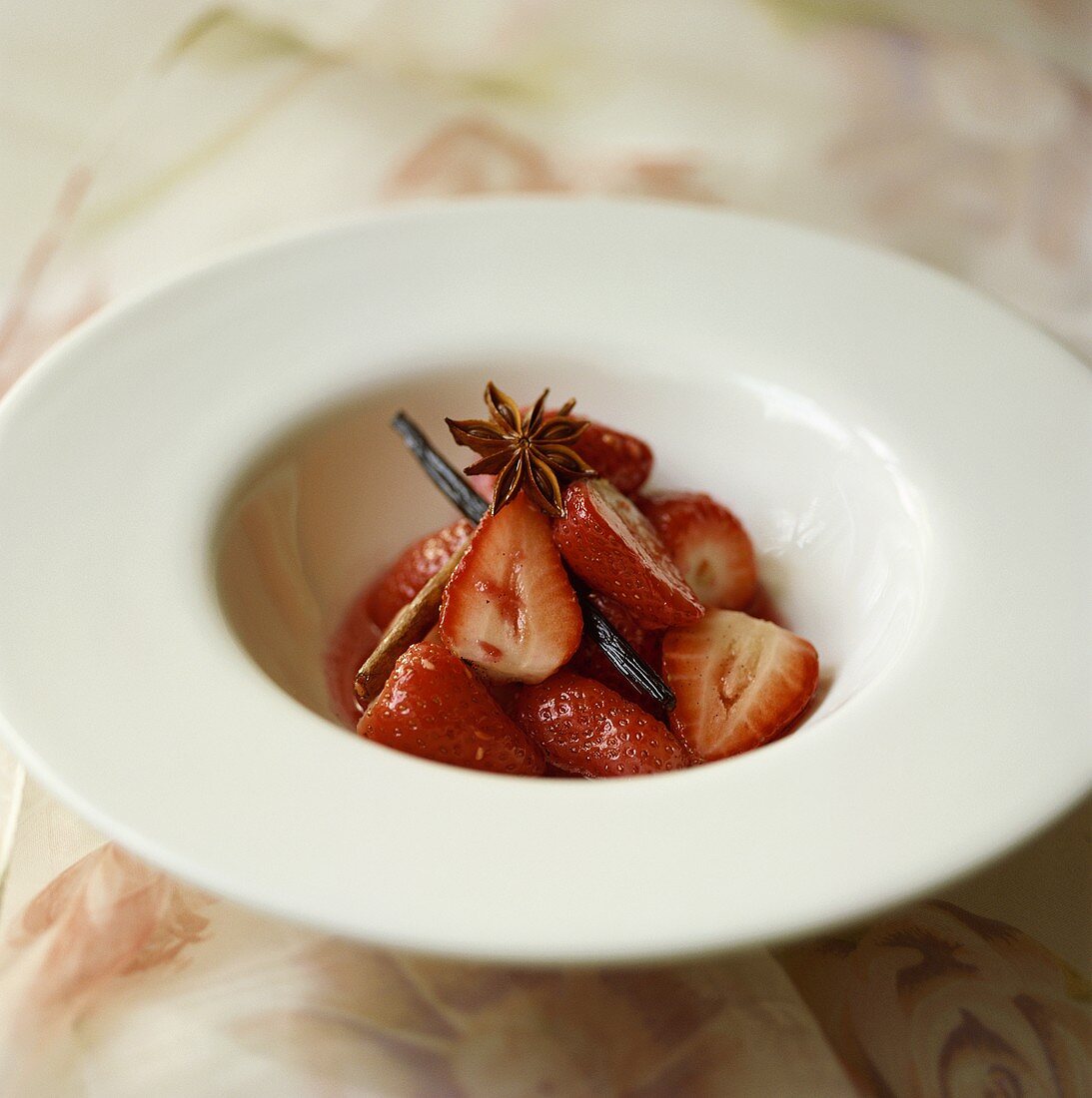 Marinated strawberries with star anise, cinnamon & vanilla