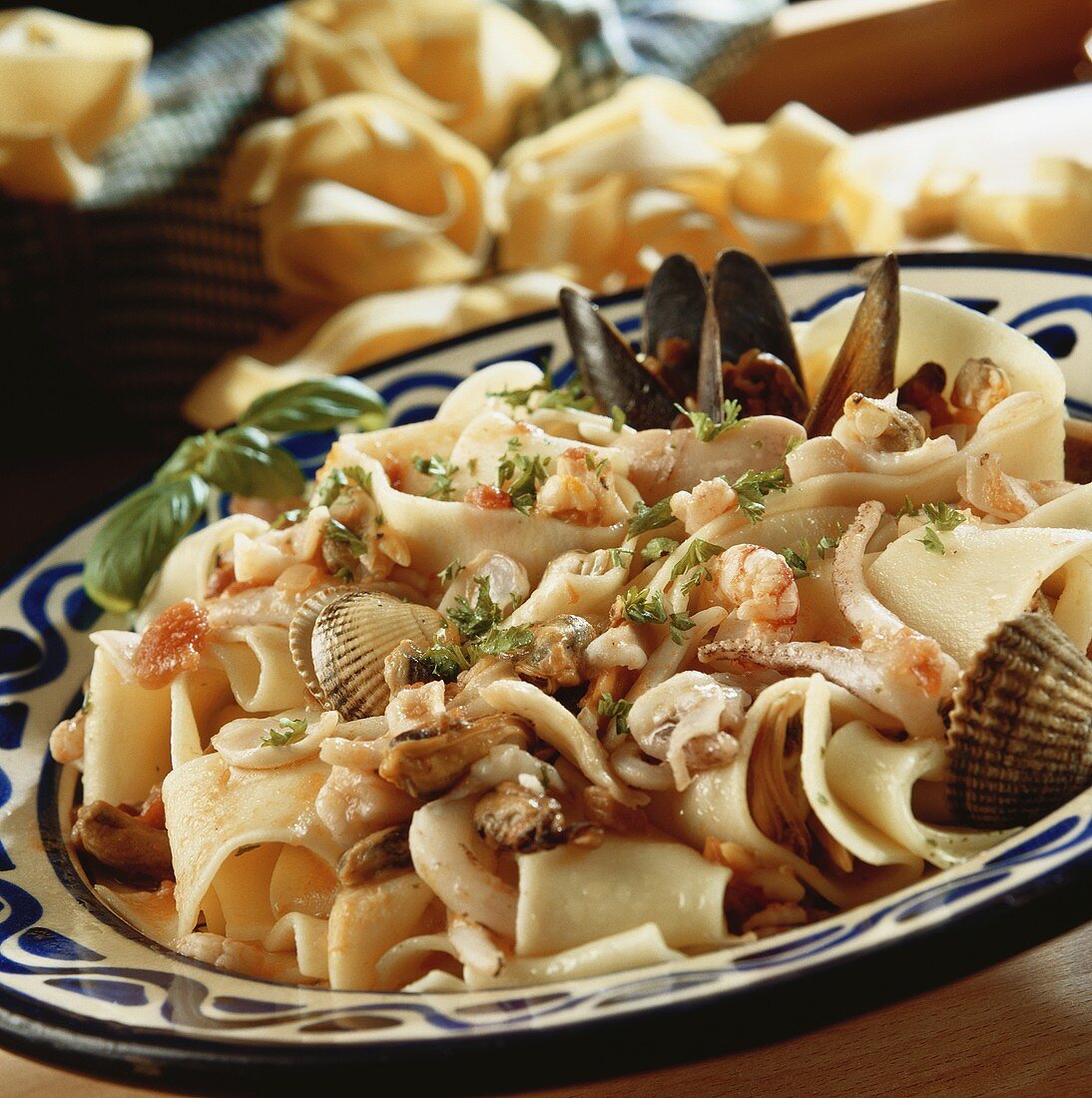 Pappardelle with seafood