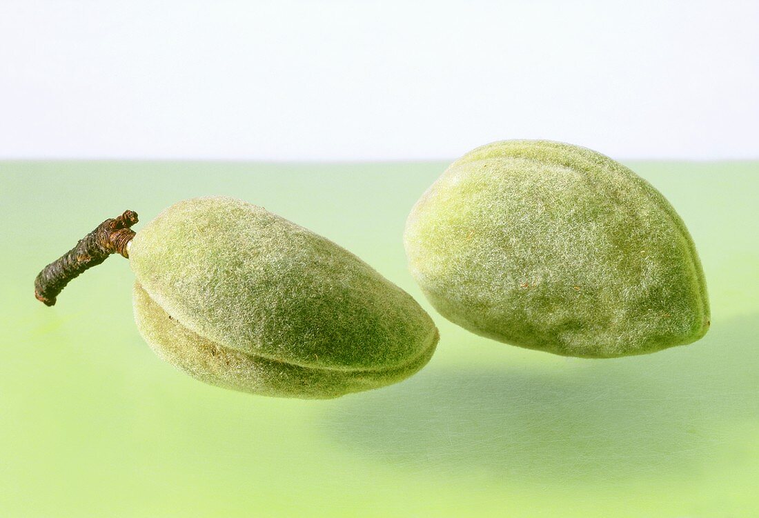 Two almonds, unhulled