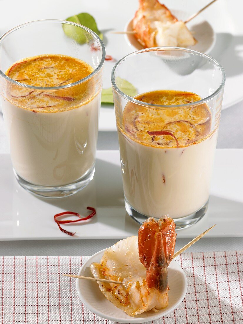 Coconut soup with prawns