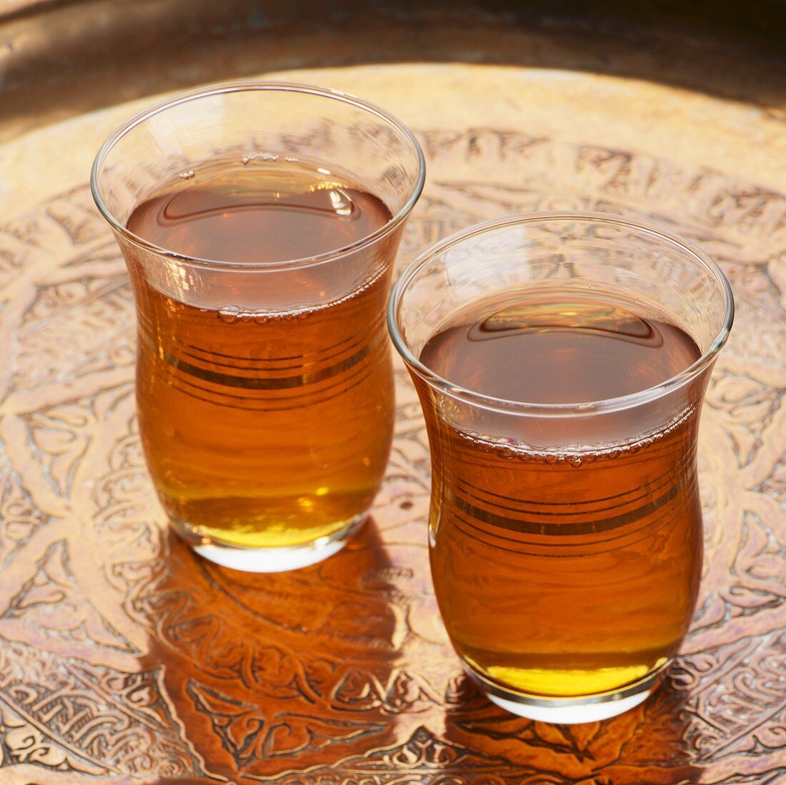 Two glasses of Turkish tea
