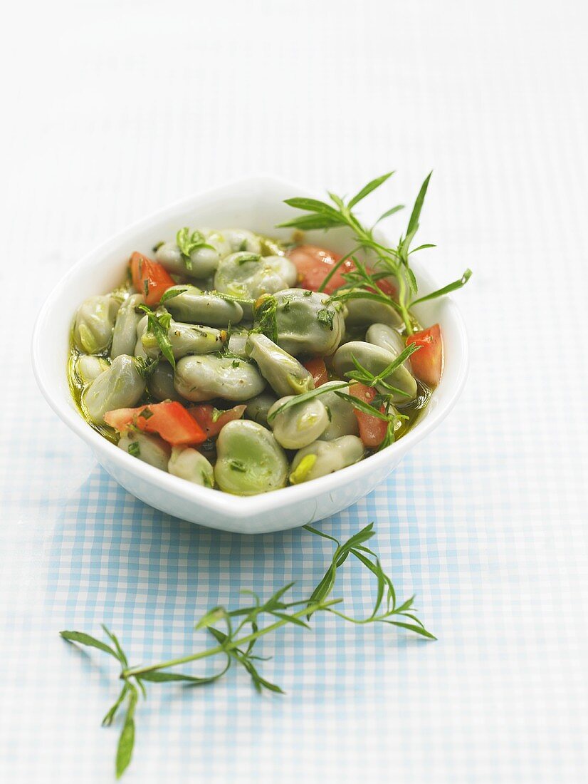 Bean and tomato salad with savory