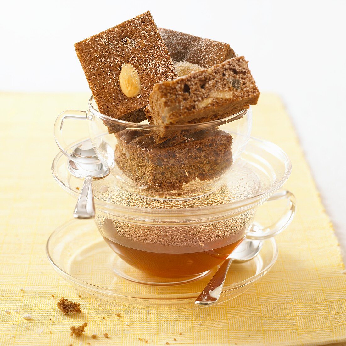 Gingerbread on a cup of tea