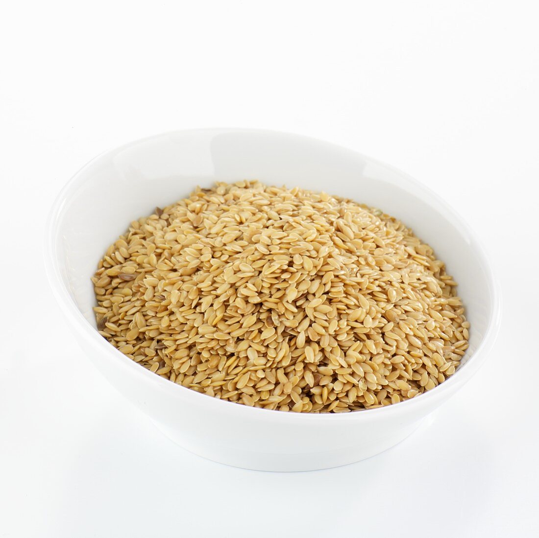 Linseed in white bowl