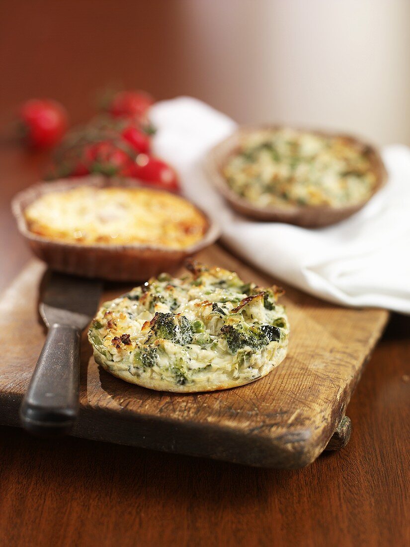 Small vegetable and herb quiches