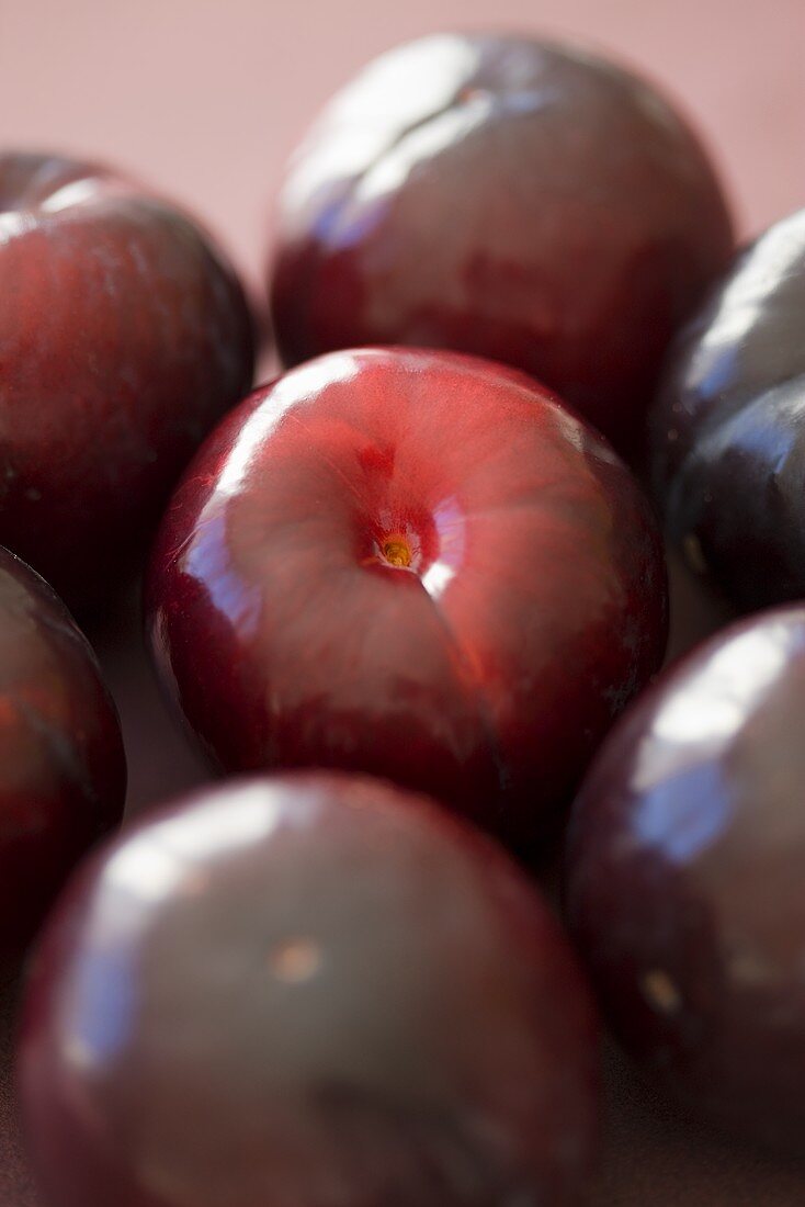 Several red plums (close-up)