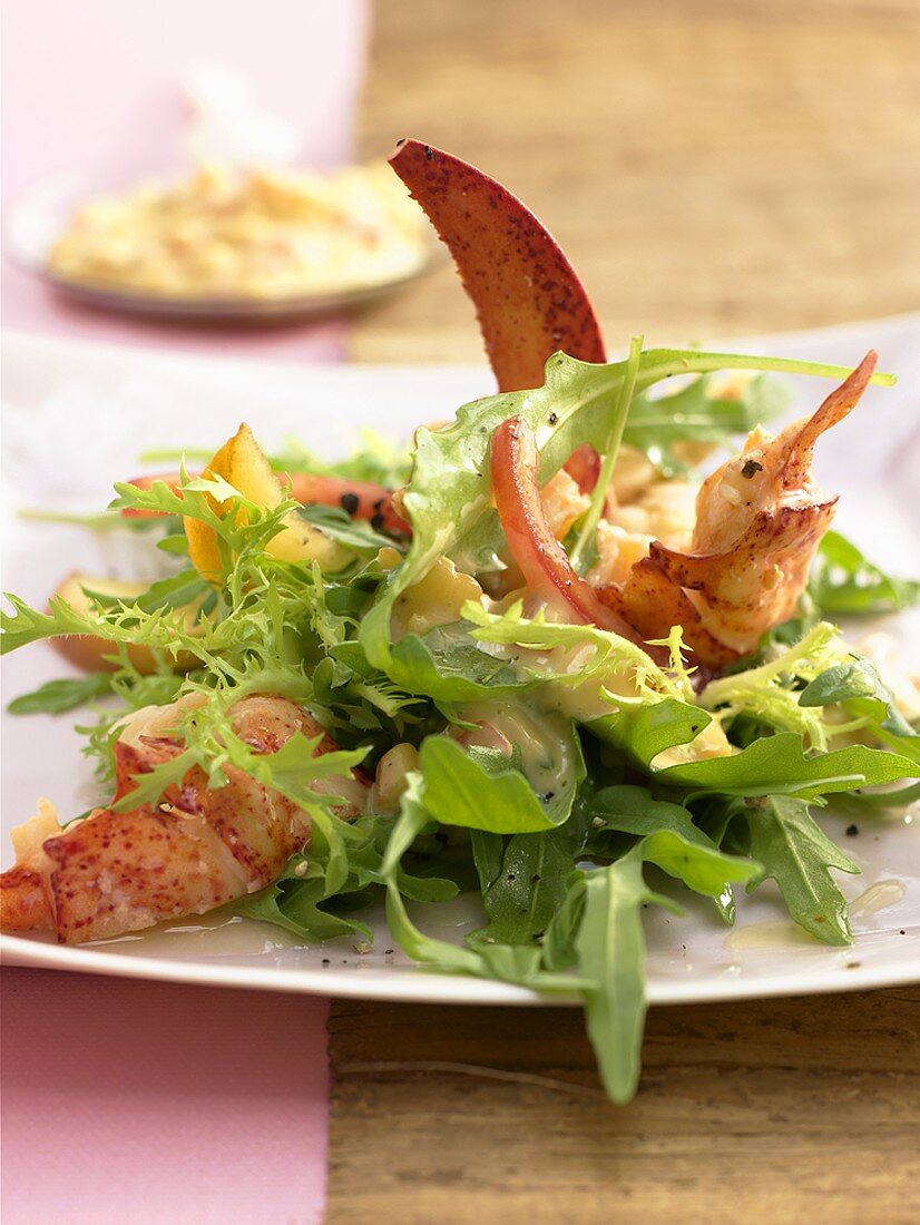 Rocket salad with lobster