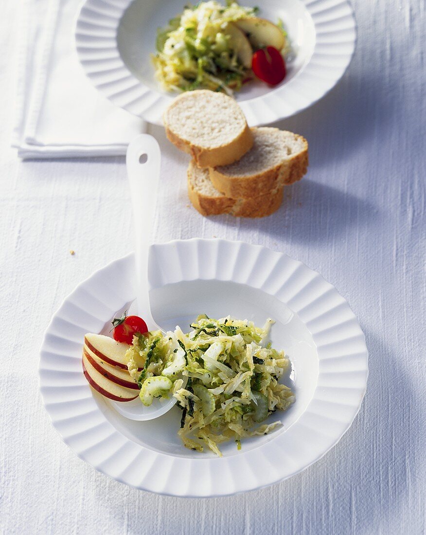 Savoy cabbage and celery salad
