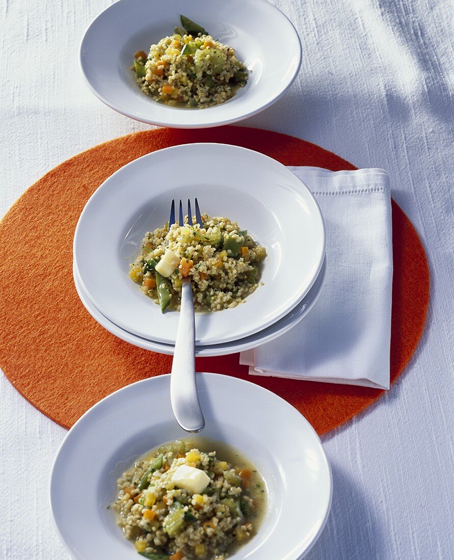 Millet risotto with vegetables