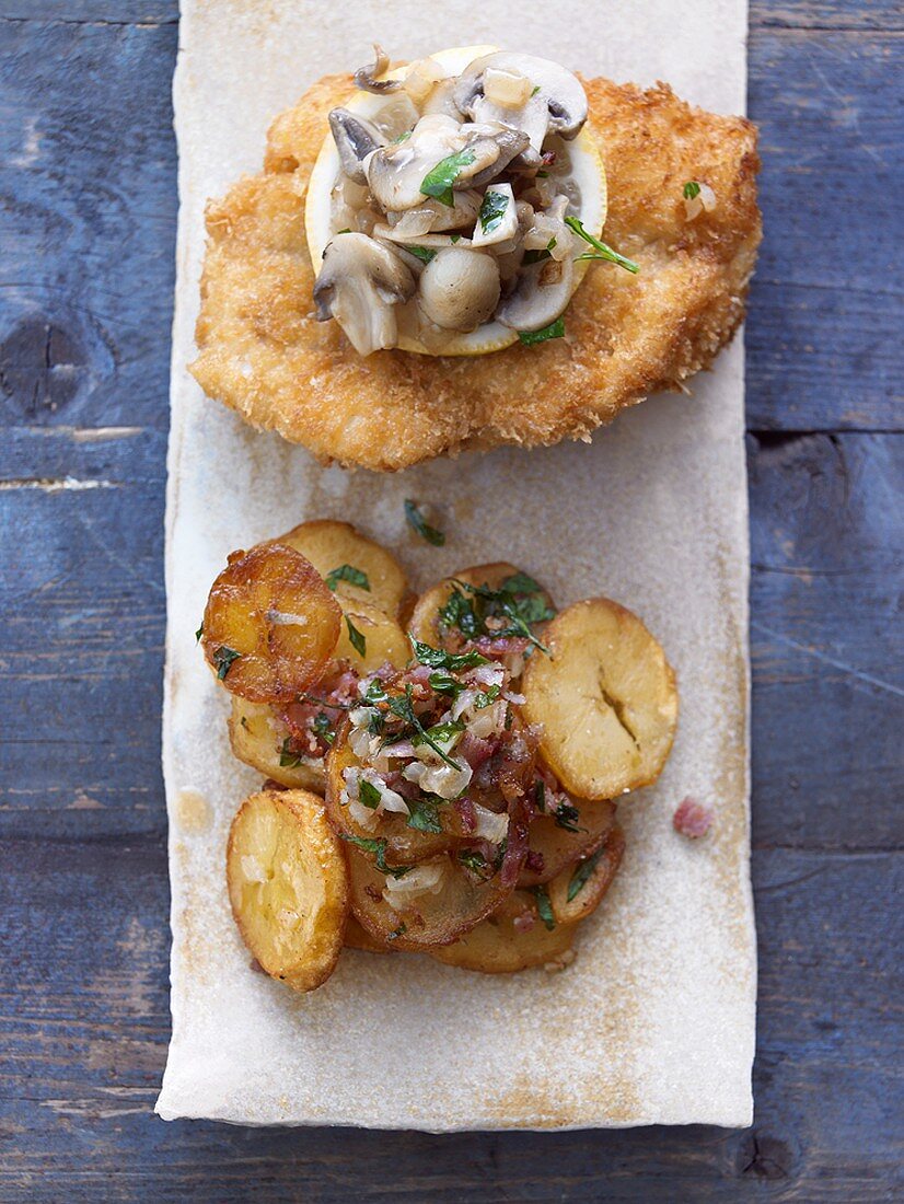 Redfish escalope with fried potatoes