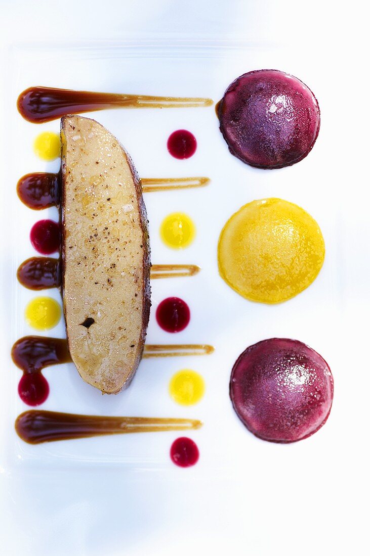 Goose liver with sauces
