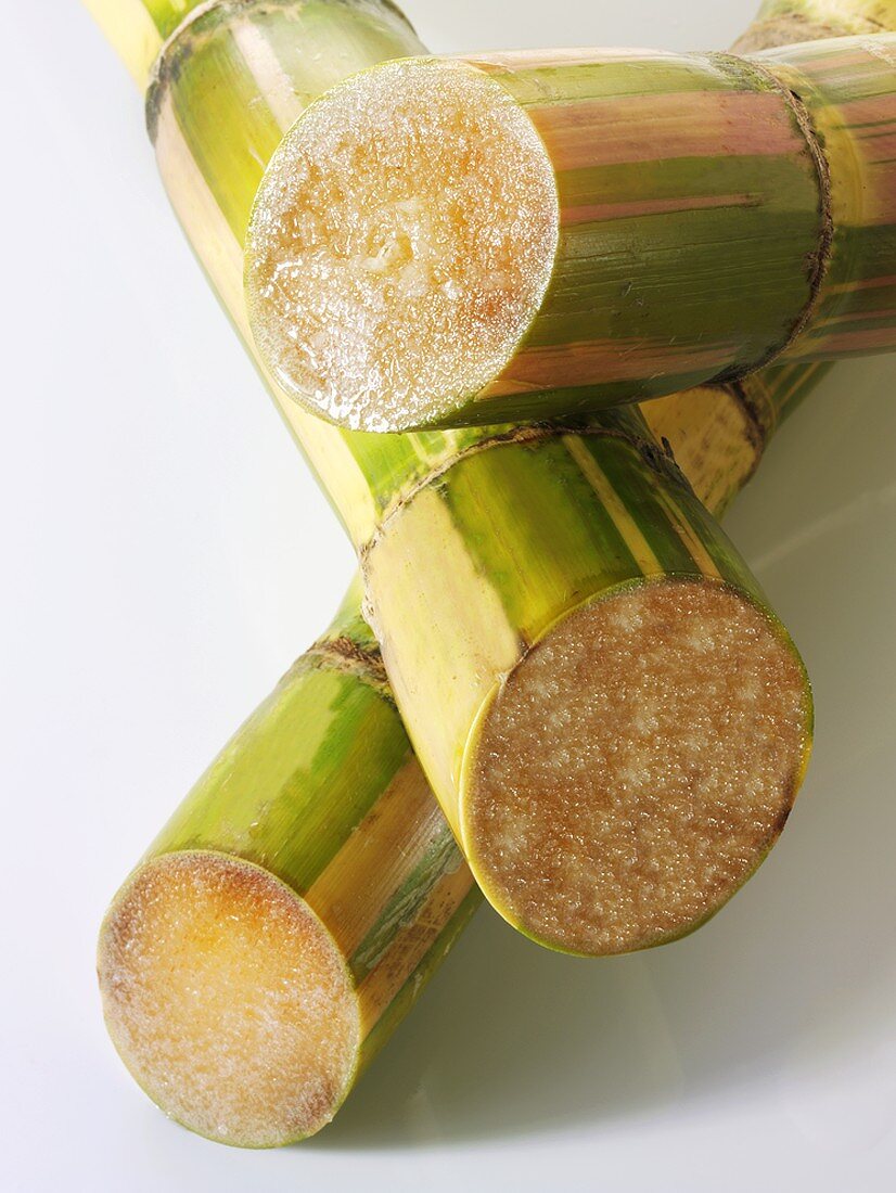 Three stalks of sugar cane
